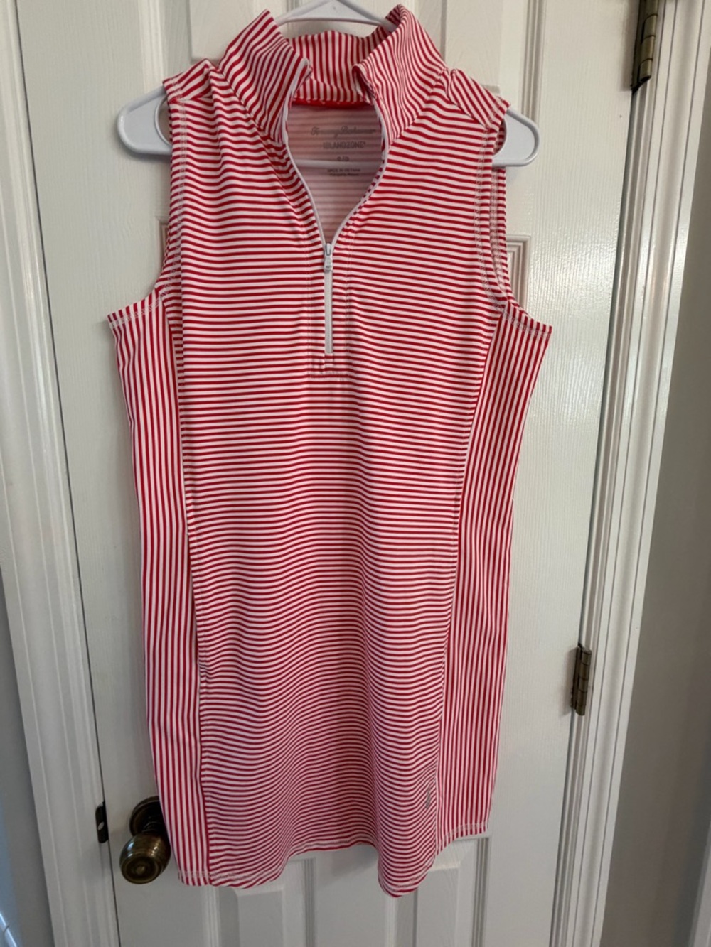 Tommy Bahama Red and White Striped Aubrey Cassia stripe dress